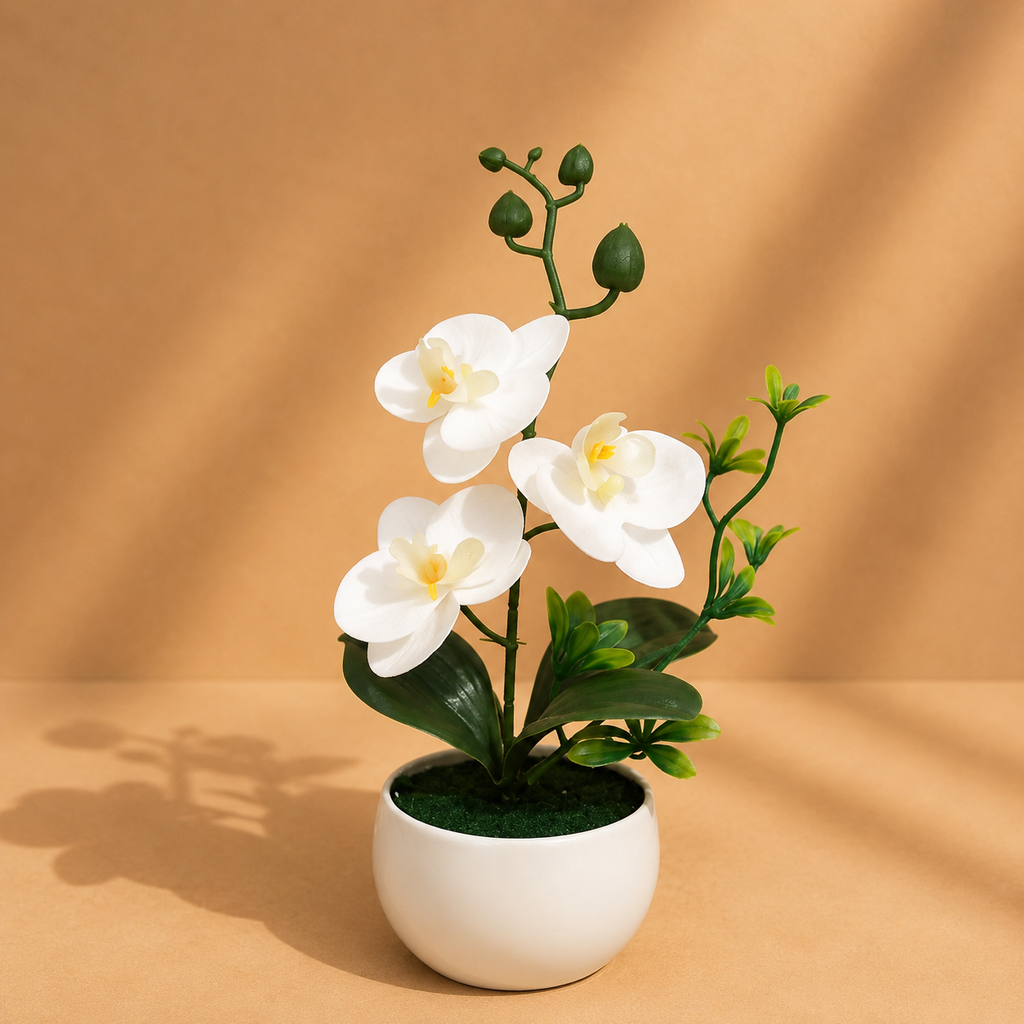 Orchidée blanche artificielle — 26 cm