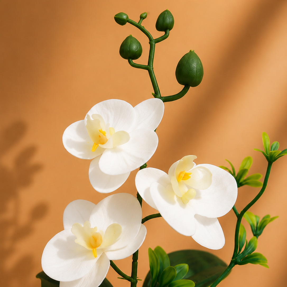 Orchidée blanche artificielle — 26 cm