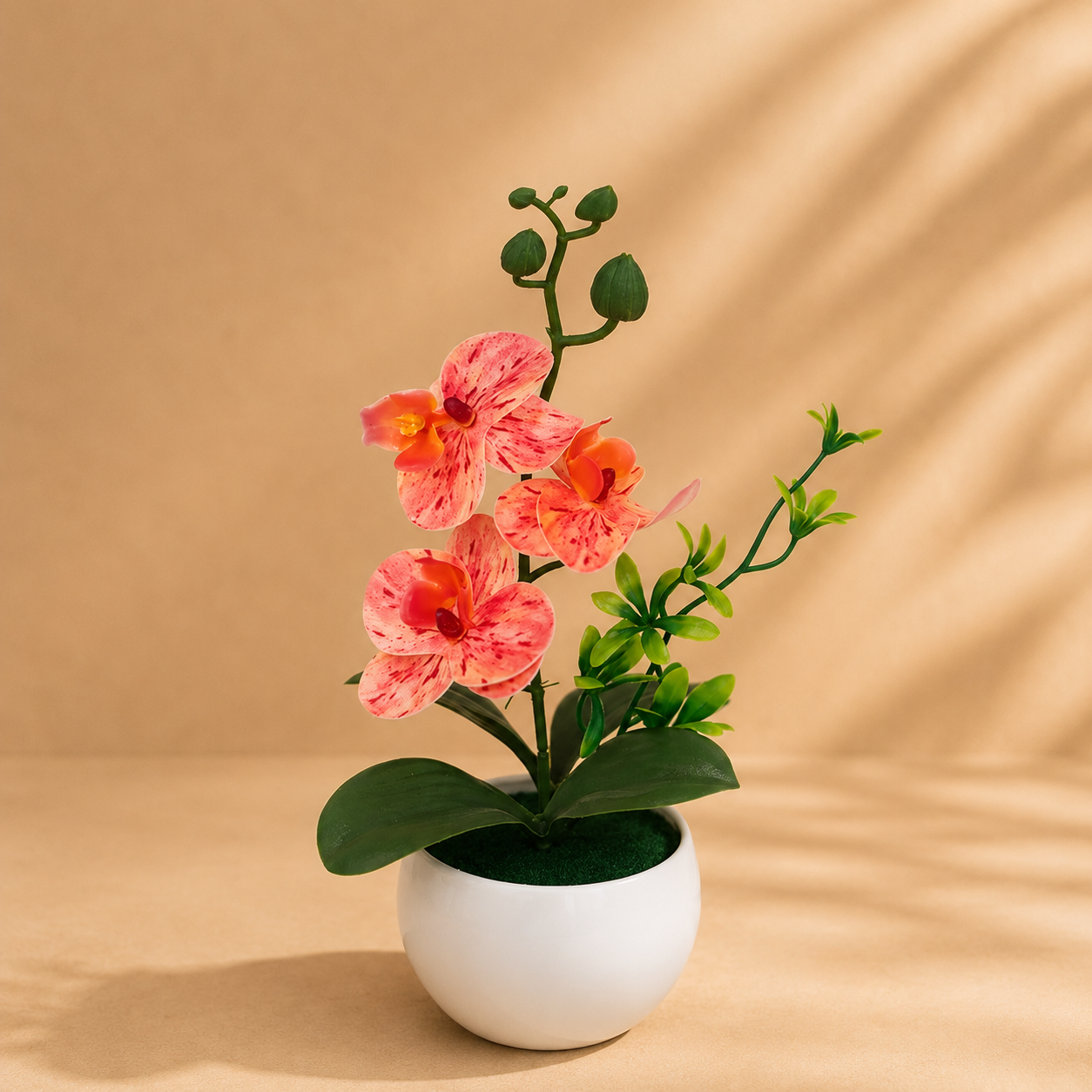 Orchidée rouge-orange — 26 cm