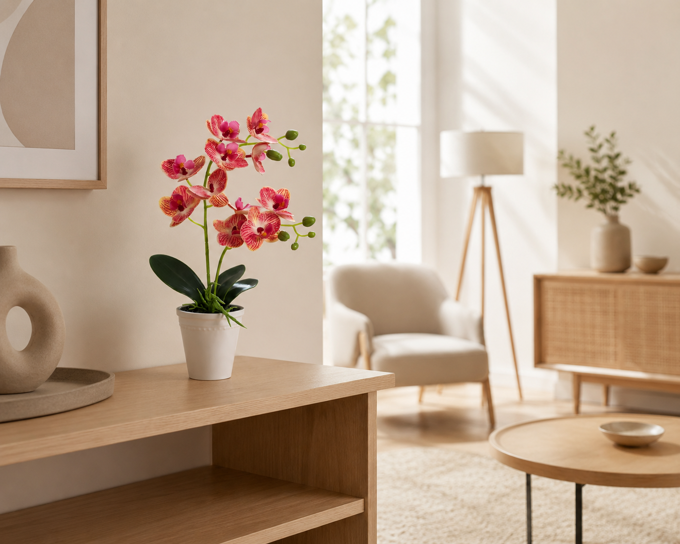 Orchidée rouge artificielle — 40 cm