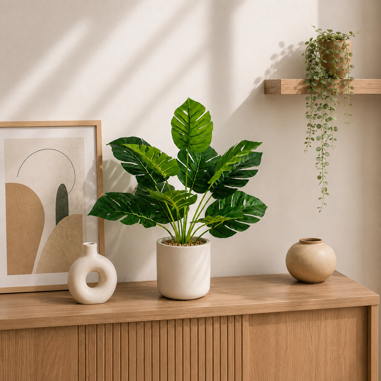Monstera artificiel  — 40 cm, 12 Feuilles